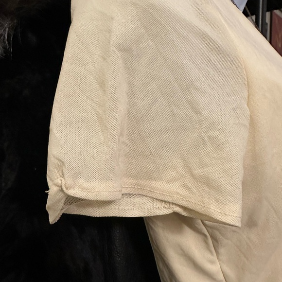 Gorgeous coquette cream v neck with mesh short sleeves, from the 90s ☾⋆｡🥀 °✩ - Picture 6 of 6